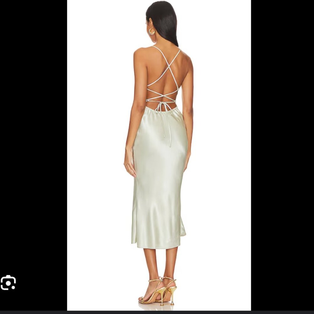 Revolve Stone Cold Fox Cassie MIDI Dress in Sage Size Medium new - Picture 2 of 4